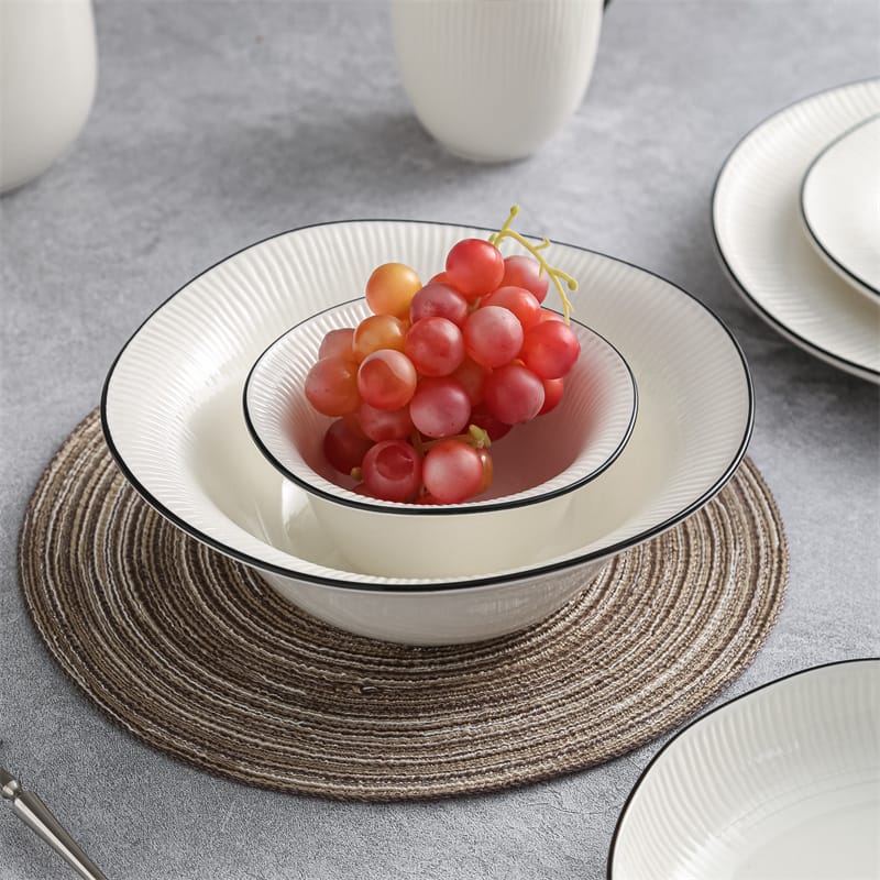 Black and store white crockery sets